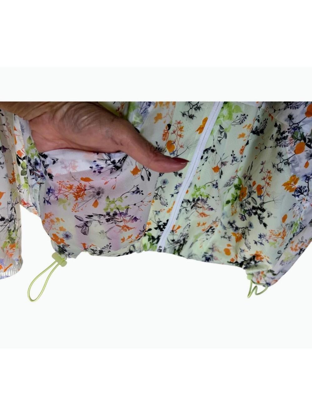 Stori Rise In Bloom Floral Running Athletic Windbreaker Rain‎ Jacket Drawstring - Picture 9 of 9